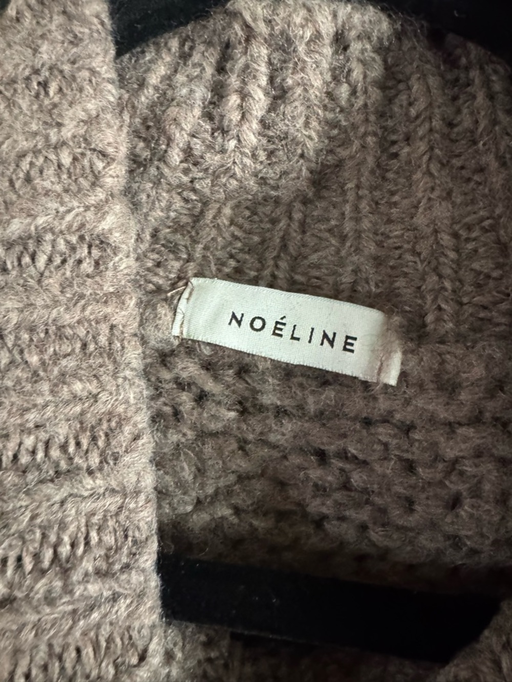 Cozy Chunky Knit Women's Sweater in Taupe - Picture 3 of 4
